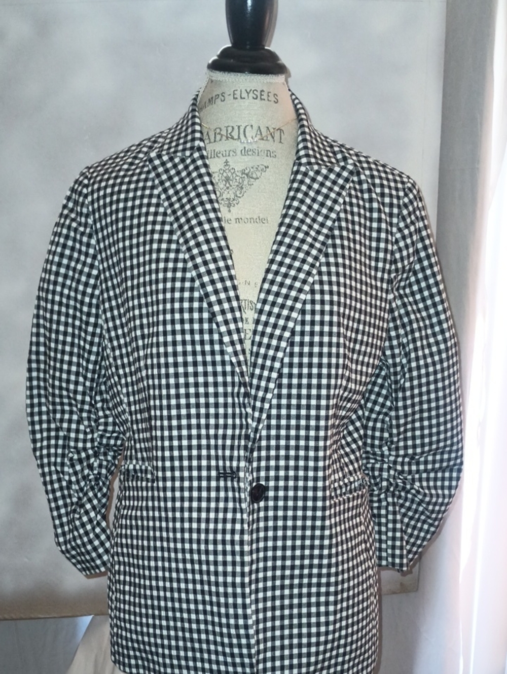 Preston & York Black and White Gingham Jacket